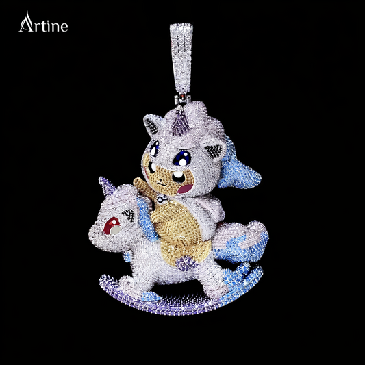 Iced Unicorn Rider Pendant