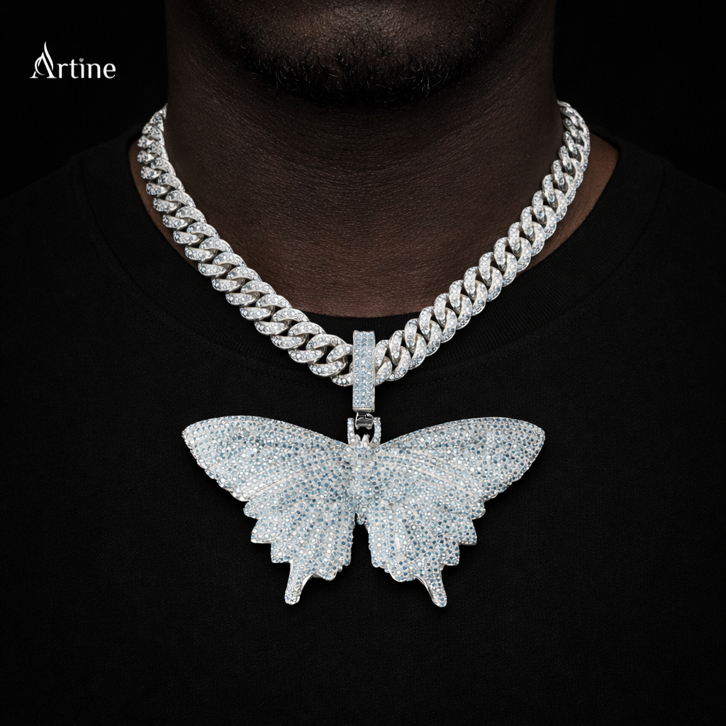 Arctic Lightning butterfly Pendant