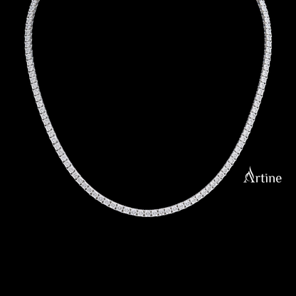 Classic Iced Diamond Tennis Chain Necklace