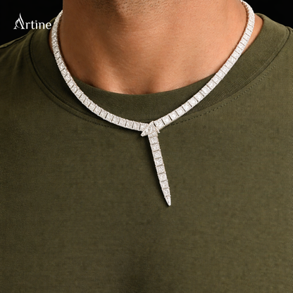 Iced Y-Drop Diamond Tennis Necklace | 925 Sterling Silver Luxury Jewelry