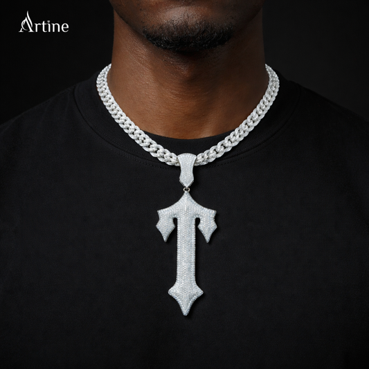 Iced Gothic Cross Pendant