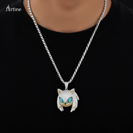 Iced Sonic the Hedgehog Head Pendant – Fully Bling Hip-Hop Luxury Charm