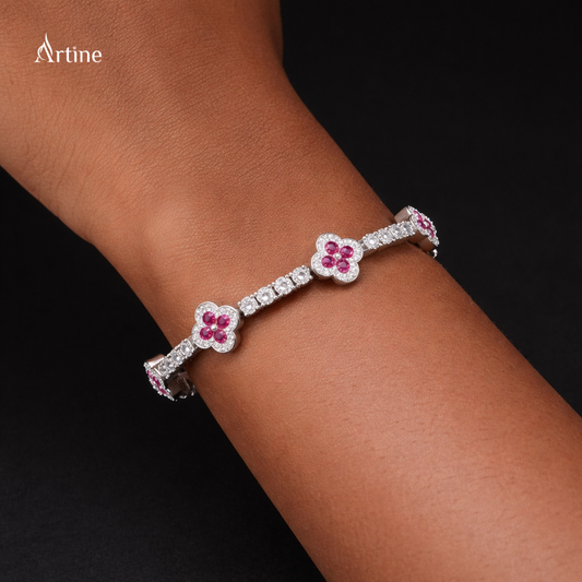 Ruby Blossom Diamond Bracelet