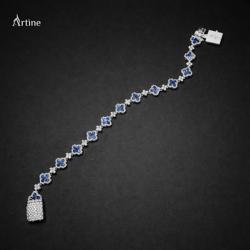Royal Sapphire Clover Bracelet