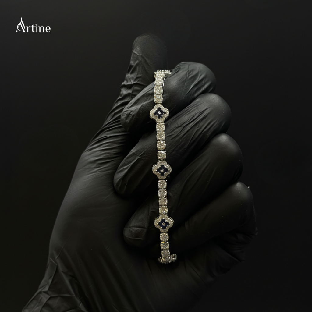 Sapphire Halo Tennis Bracelet