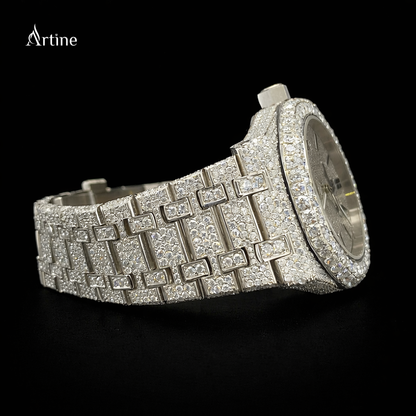 Iced Precision: Diamond-Encrusted Luxury Timepiece