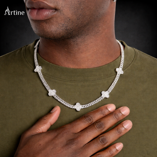 Minimal Diamond Bead Chain Necklace | 925 Silver Men’s Luxury Jewelry