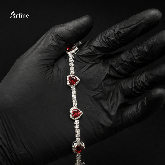 Crimson Heart Elegance Bracelet