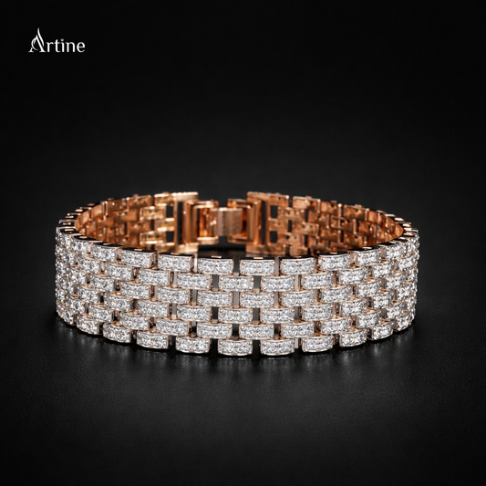 Rose Gold Diamond Weave Bracelet