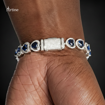 Heart cut Halo Bracelet