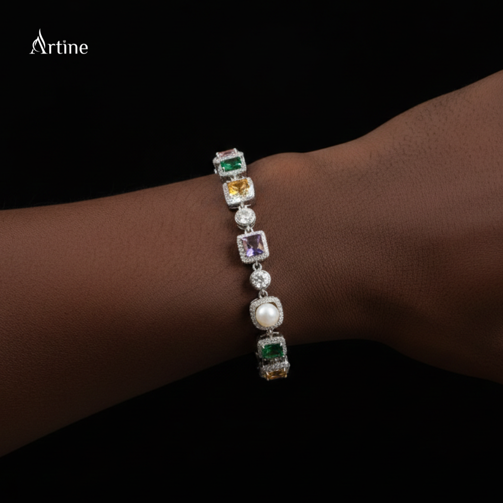 Prismatic Gemstone Elegance Bracelet