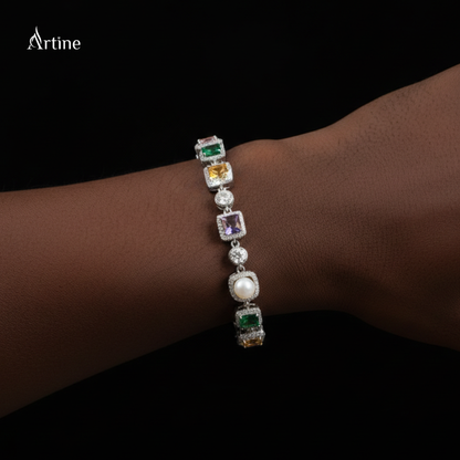 Prismatic Gemstone Elegance Bracelet