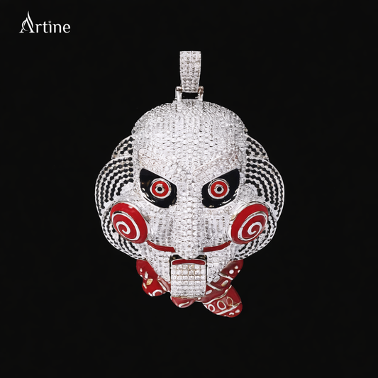 Iced Horror Puppet Face Pendant