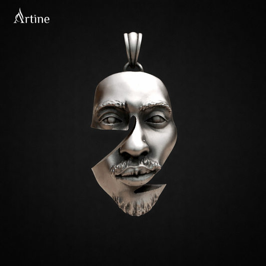 Abstract Split Face Pendant