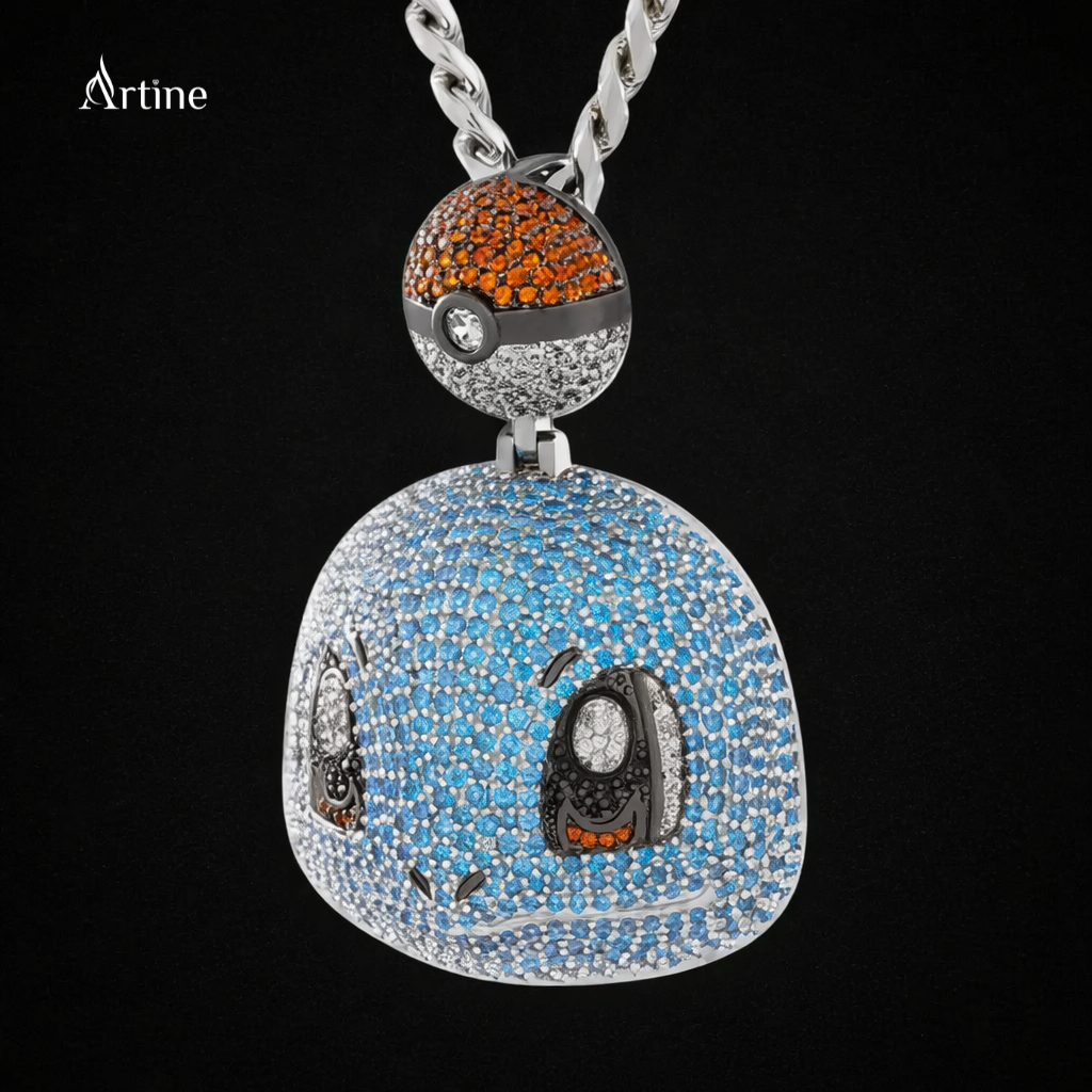 Iced Squirtle Dome Pendant – Poké Ball Drip Luxury Charm