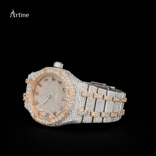 Rose Gold Radiance: Diamond-Studded Elegance in Time