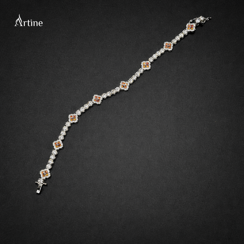 Amber Spark Halo Bracelet