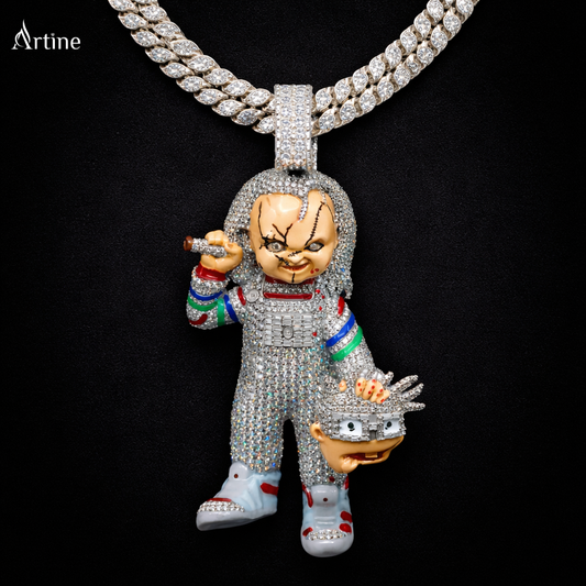 Iced Horror Doll Pendant – Fully Bling Hip-Hop Statement Charm