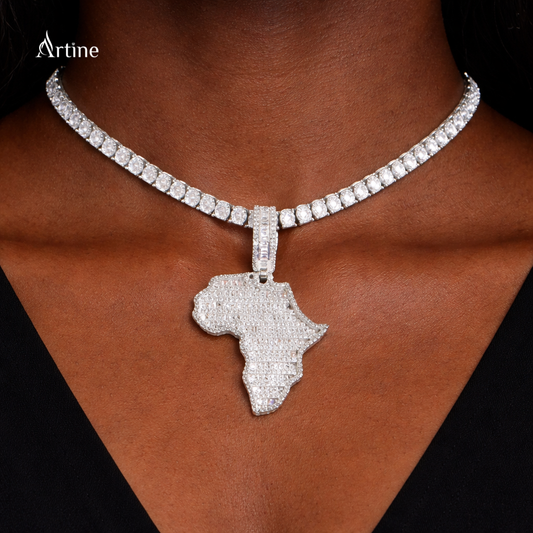 Iced Africa Map Pendant – Luxury Hip-Hop Statement Charm