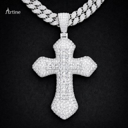 Celestial Iced Cross Pendant