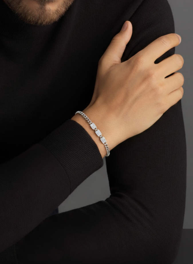 Modern 925 Silver Bracelet for Men