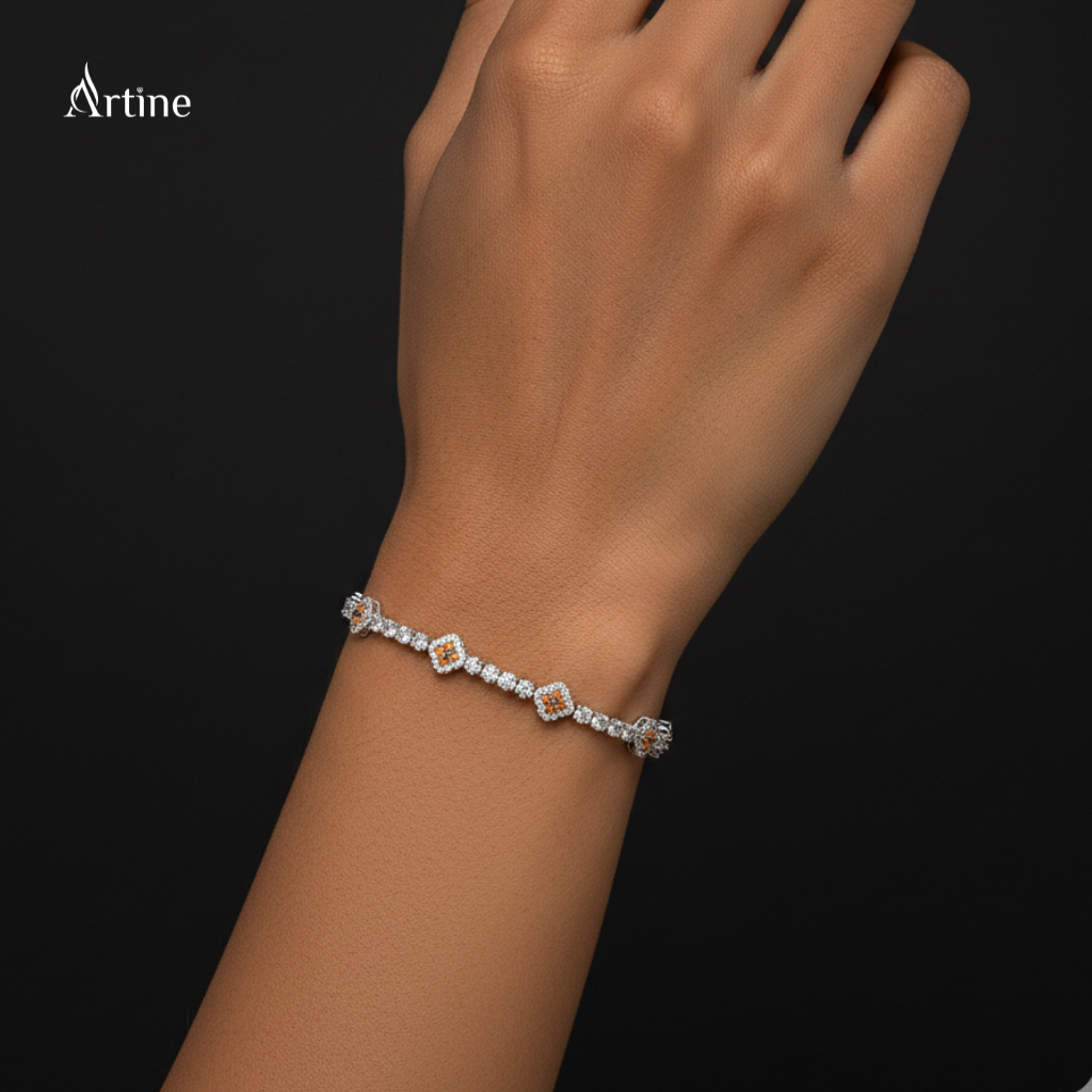 Amber Spark Halo Bracelet