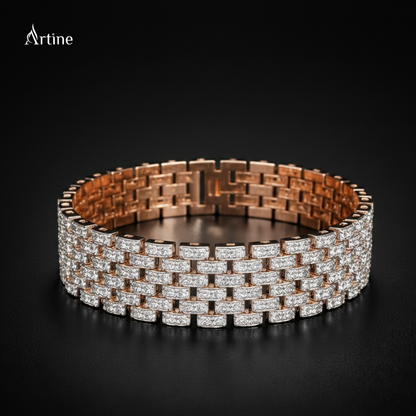 Rose Gold Diamond Weave Bracelet