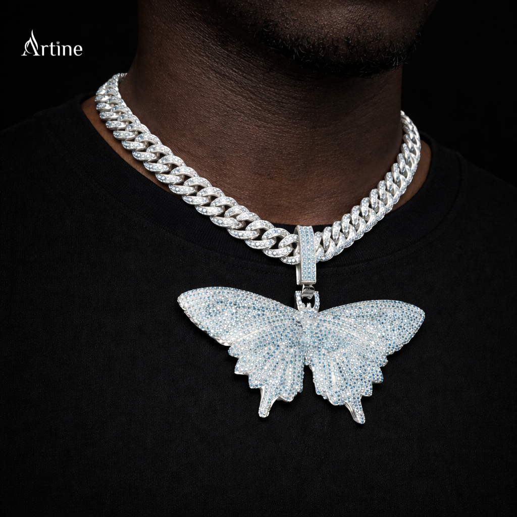 Arctic Lightning butterfly Pendant