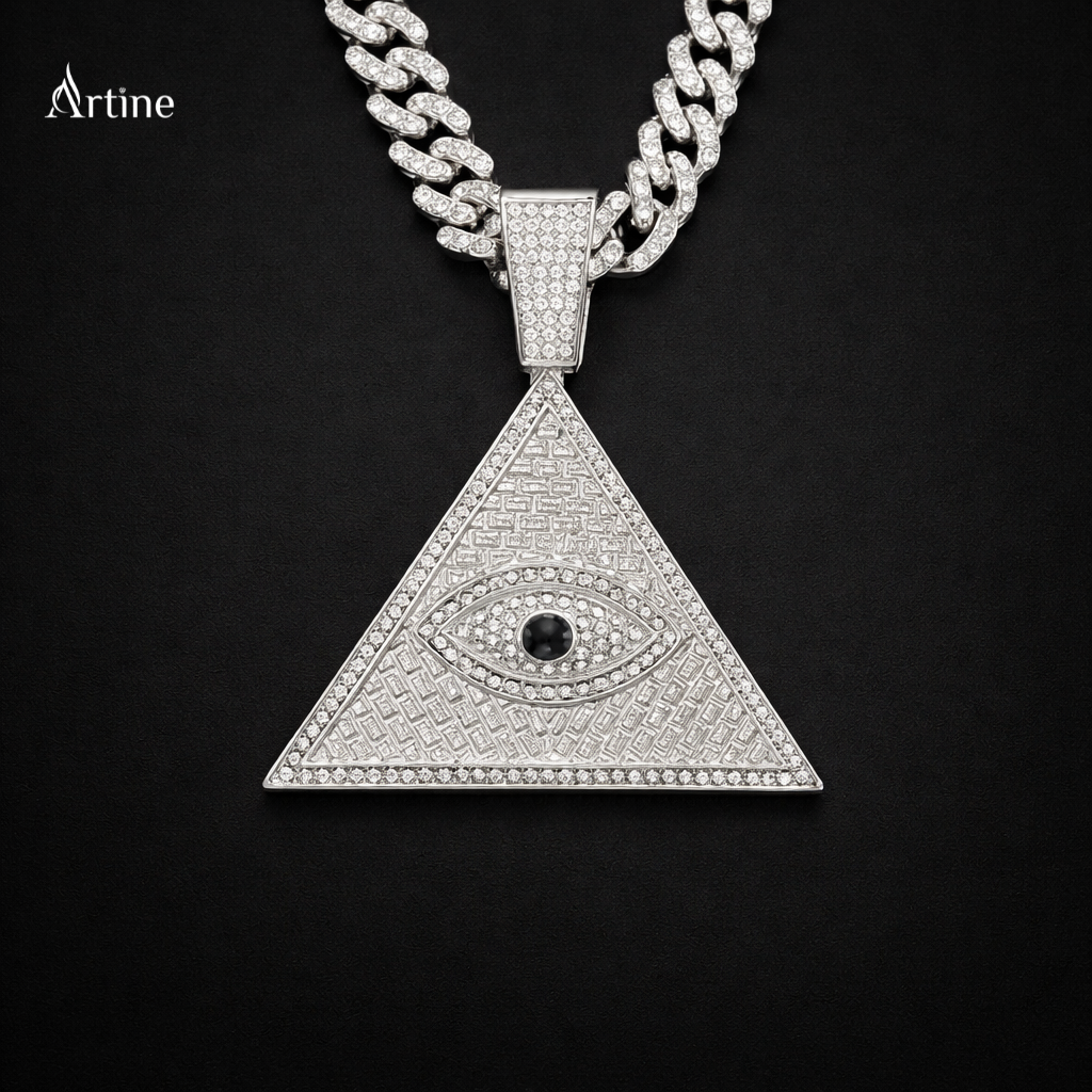 Silver Eye Pyramid Pendant