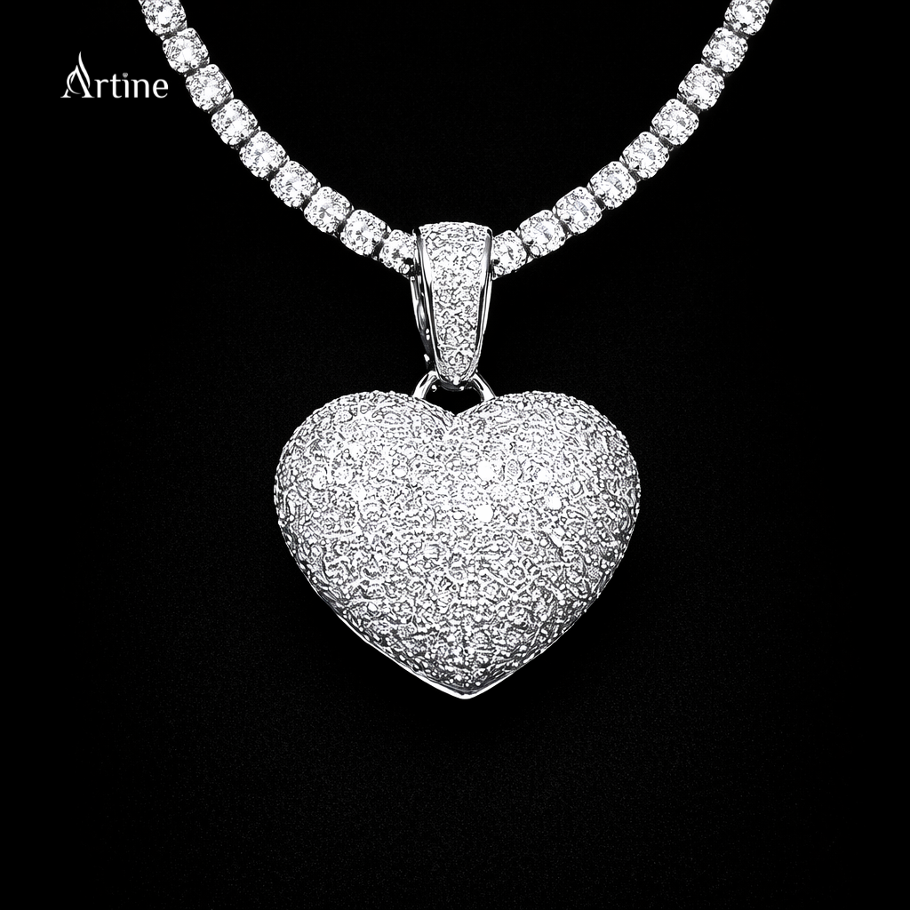 Iced Heart Pendant – Full Bling Luxury Charm