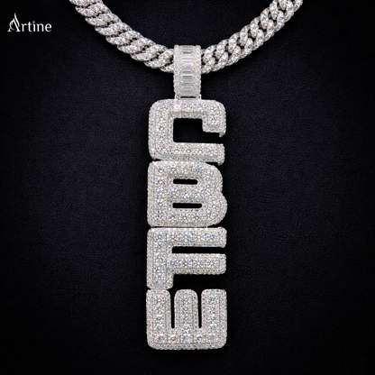 Iced “CBFE” Letter Pendant – Fully VVS Moissanite Hip-Hop Charm