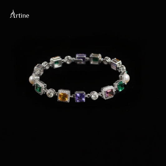 Prismatic Gemstone Elegance Bracelet