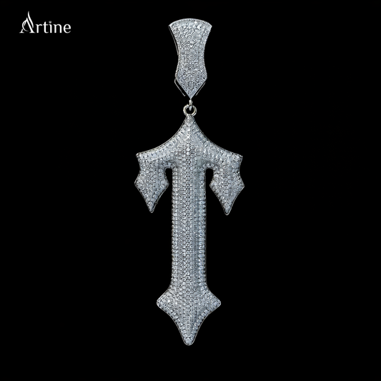 Iced Gothic Cross Pendant