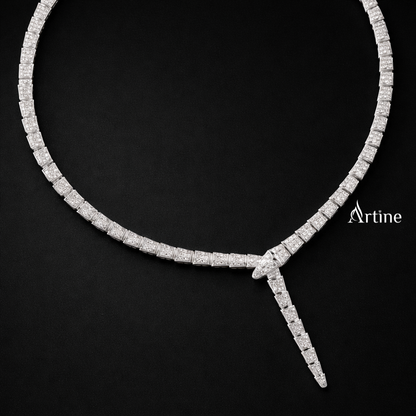 Iced Y-Drop Diamond Tennis Necklace | 925 Sterling Silver Luxury Jewelry