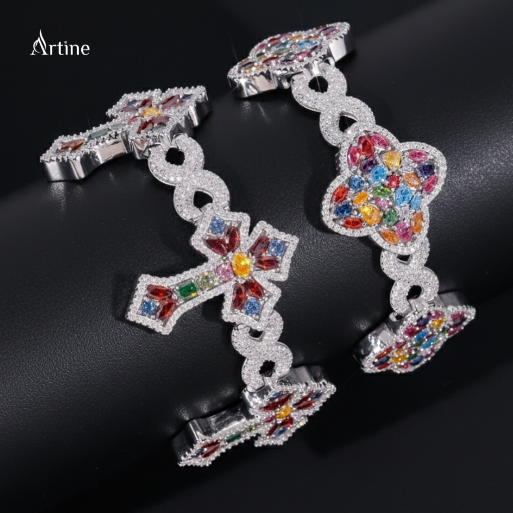 Rainbow Cross Clover Radiance Bracelet