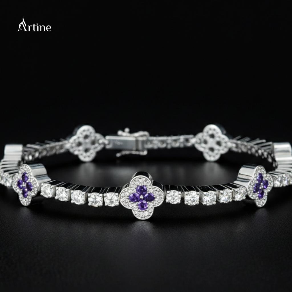 Amethyst Blossom Diamond Bracelet