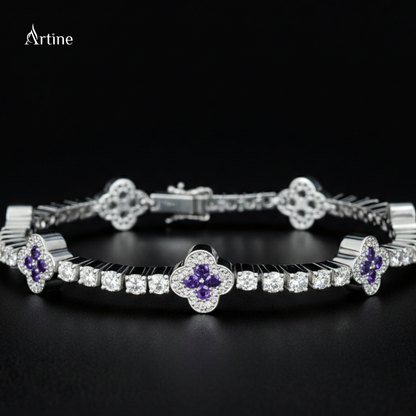 Amethyst Blossom Diamond Bracelet