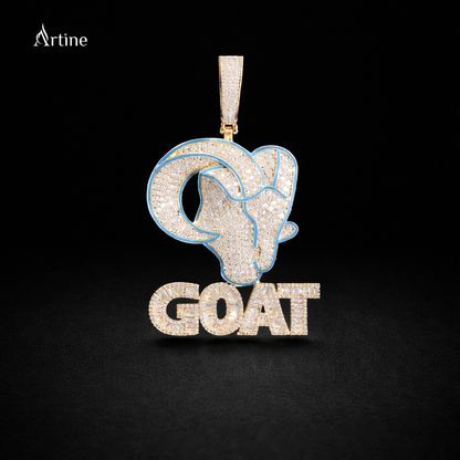 Iced Goat Zodiac Pendant – Diamond-Look Capricorn Statement Charm