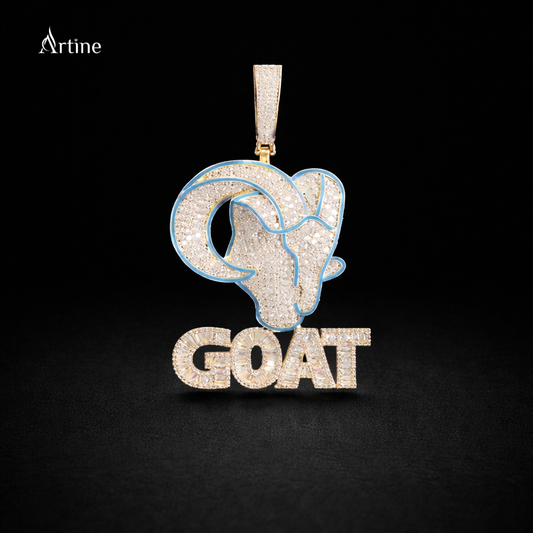 Iced Goat Zodiac Pendant – Diamond-Look Capricorn Statement Charm