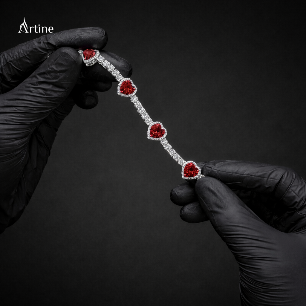 Crimson Heart Elegance Bracelet