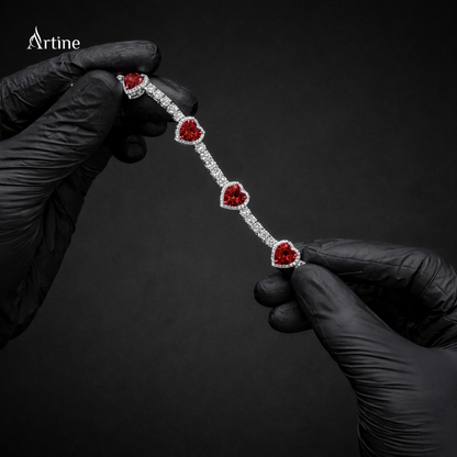 Crimson Heart Elegance Bracelet