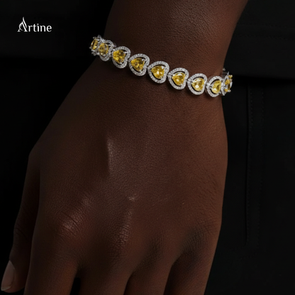 Heart cut Halo Bracelet