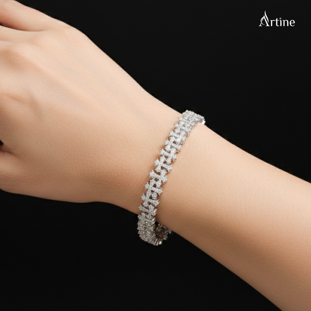 Snowflake Diamond Tennis Bracelet