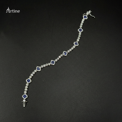 Sapphire Halo Tennis Bracelet