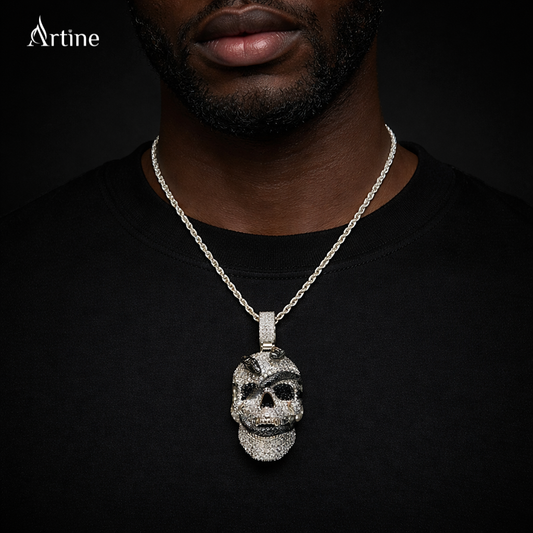Iced Devil Skull Pendant