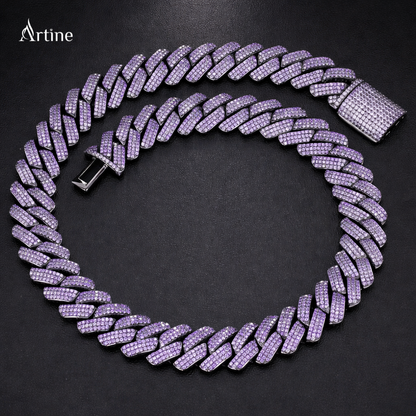 Lavender Iced Cuban Link Statement Chain