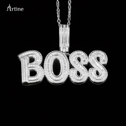 Iced BOSS Letter Pendant