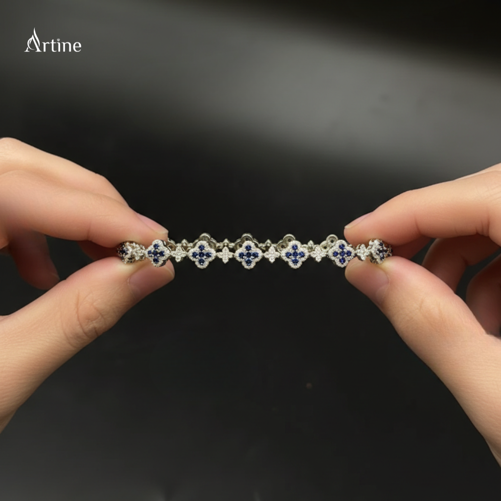 Royal Sapphire Clover Bracelet