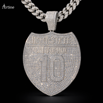 Iced 10 number Pendant