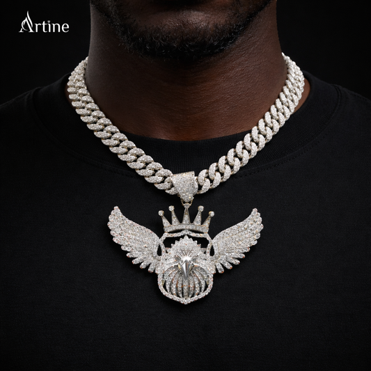 Royal Winged Crown Eagle Pendant